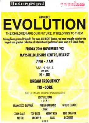 1992-11-20 - Dream Frequency @ Evolution, Maysfield Leisure Centre 